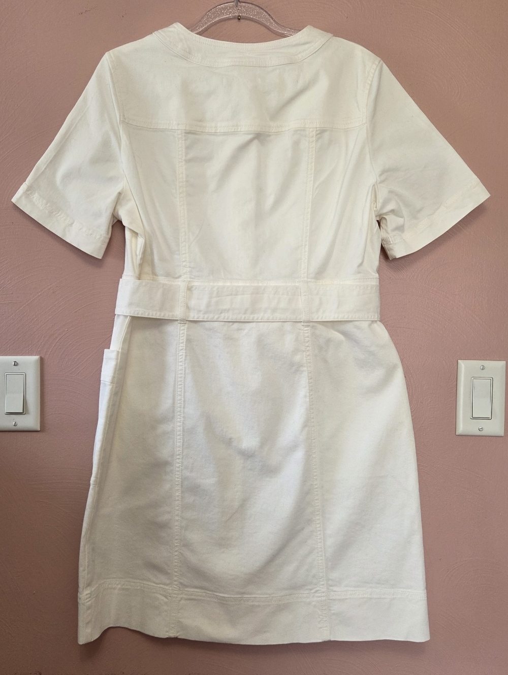 BODEN White Butto. Front Tie Waist Dress Size 12 - Picture 4 of 8